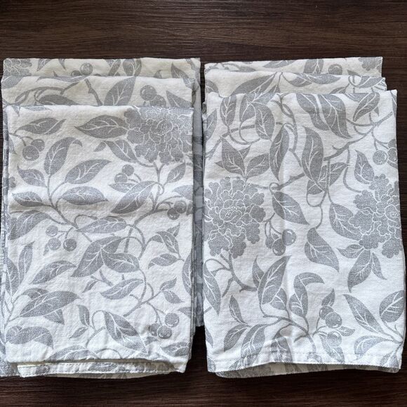 Vintage 90s Y2K RALPH LAUREN PINEVIEW SILVER Berry Floral Dinner Napkins(6) EUC - Picture 3 of 4